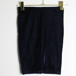 Dark Blue Velvet Mini Skirt - XS